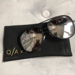 QUAY Matte Black & Sliver Sunglasses